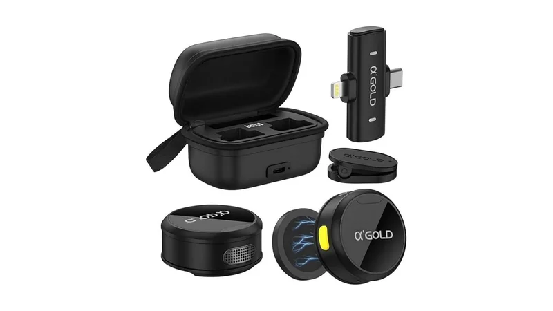 Microfone de Lapela Duplo Sem Fio α’GOLD Premium