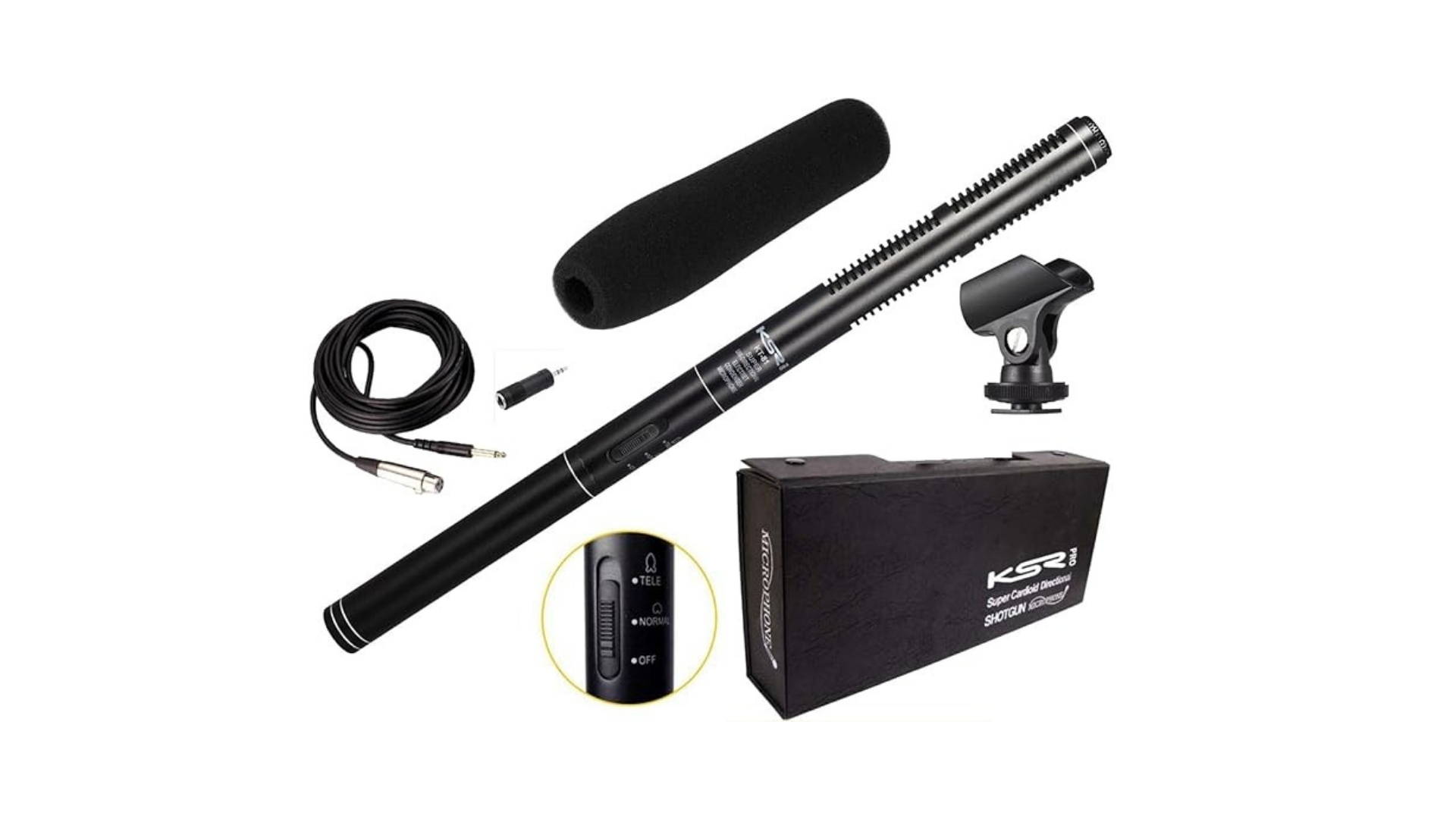 Microfone shotgun boom